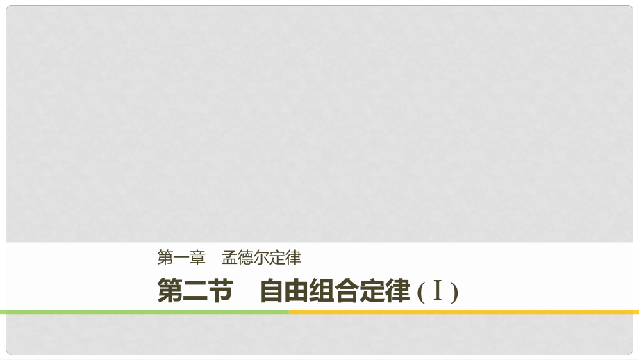 高中生物 第一章 孟德爾定律 第二節(jié) 自由組合定律（Ⅰ）課件 浙科版必修2_第1頁