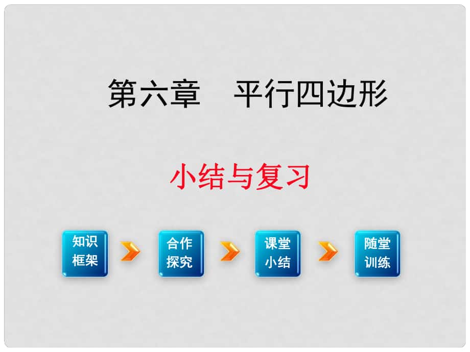 八年级数学下册 6 平行四边形小结与复习教学课件 （新版）北师大版_第1页