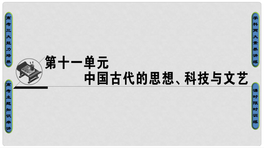 高考?xì)v史一輪復(fù)習(xí) 第11單元 中國(guó)古代的思想、科技與文藝 第23講 戰(zhàn)國(guó)時(shí)期的百家爭(zhēng)鳴和漢代的思想大一統(tǒng)課件 岳麓版_第1頁(yè)