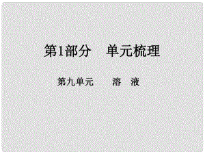 江西省中考化學總復習 第1部分 單元梳理 第九單元 溶液課件