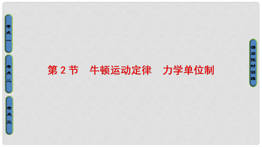 高三物理一輪復(fù)習(xí) 第3章 牛頓運動定律 第2節(jié) 牛頓運動定律 力學(xué)單位制課件_第1頁