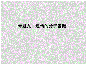 學法大視野高考生物一輪復習 專題9 遺傳的分子基礎課件