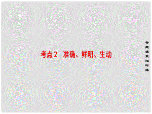 高考語文大一輪復(fù)習(xí) 第3部分 語言文字運(yùn)用 專題16 語言表達(dá)簡明、得體、準(zhǔn)確、鮮明、生動(dòng) 考點(diǎn)2 準(zhǔn)確、鮮明、生動(dòng)課件