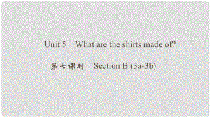 九年級(jí)英語全冊(cè) Unit 5 What are the shirts made of（第7課時(shí)）Section B（3a3b）課件 （新版）人教新目標(biāo)版