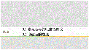 高中物理 第3章 電磁場與電磁波 3.1 麥克斯韋的電磁場理論 3.2 電磁波的發(fā)現(xiàn)同步備課課件 滬科版選修34