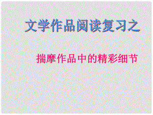 中考突破中考語文 第五部分 文學作品閱讀 揣摩作品中的精彩細節(jié)課件