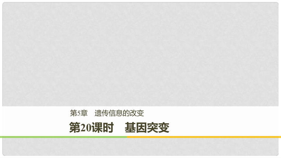 高中生物 第5章 遺傳信息的改變 第20課時(shí) 基因突變課件 北師大版必修2_第1頁(yè)