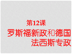 九年級歷史下冊 第三單元 第12課《羅斯福新政和德國法西斯專政》課件3 華東師大版