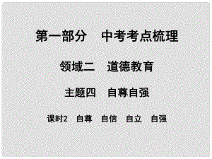 湖南省中考政治 考點(diǎn)梳理 領(lǐng)域二 道德教育 主題四 自尊自強(qiáng) 課時(shí)2 自尊 自信 自立 自強(qiáng)課件1