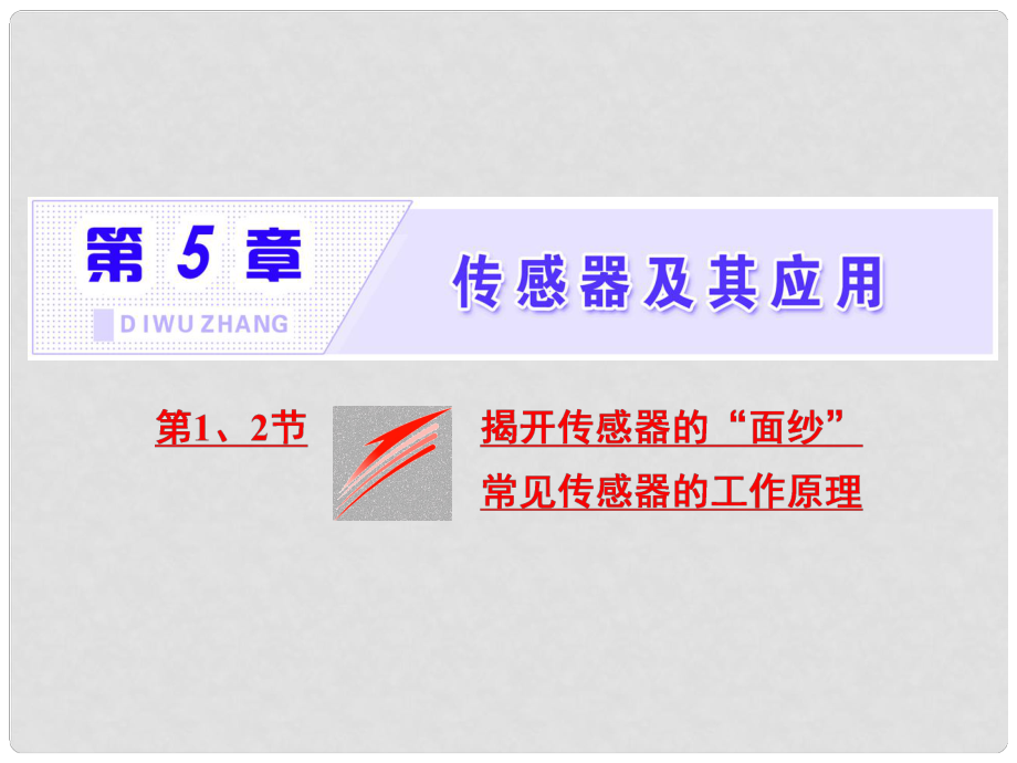 高中物理 第5章 傳感器及其應(yīng)用 第1、2節(jié) 揭開傳感器的“面紗”常見傳感器的工作原理課件 魯科版選修32_第1頁