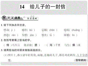 貴州省遵義市九年級語文上冊 第四單元 第14課 給兒子的一封信習(xí)題課件 語文版