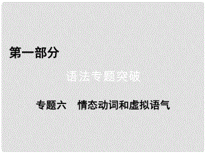 高考英語二輪復習 第一部分 語法突破 專題6 情態(tài)動詞和虛擬語氣 第1講 情態(tài)動詞課件