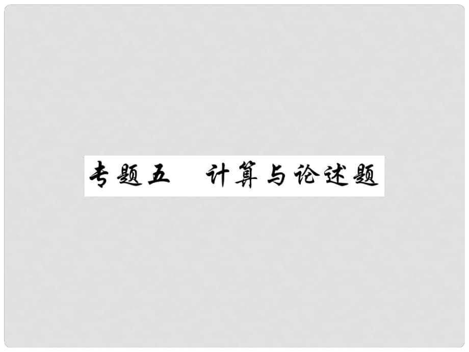 中考物理總復(fù)習(xí) 第二輪 專(zhuān)題能力提升 專(zhuān)題五 計(jì)算與論述題（精煉本）課件_第1頁(yè)