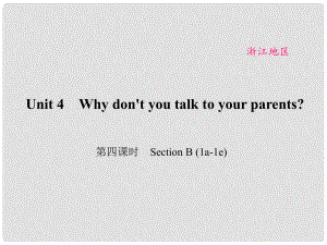 原（浙江專用）八年級(jí)英語(yǔ)下冊(cè) Unit 4 Why don't you talk to your parents（第4課時(shí)）Section B(1a1e)課件 （新版）人教新目標(biāo)版