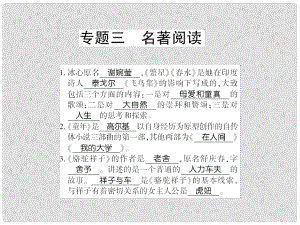 貴州省遵義市九年級語文上冊 小專題復(fù)習(xí)三 名著閱讀習(xí)題課件 語文版