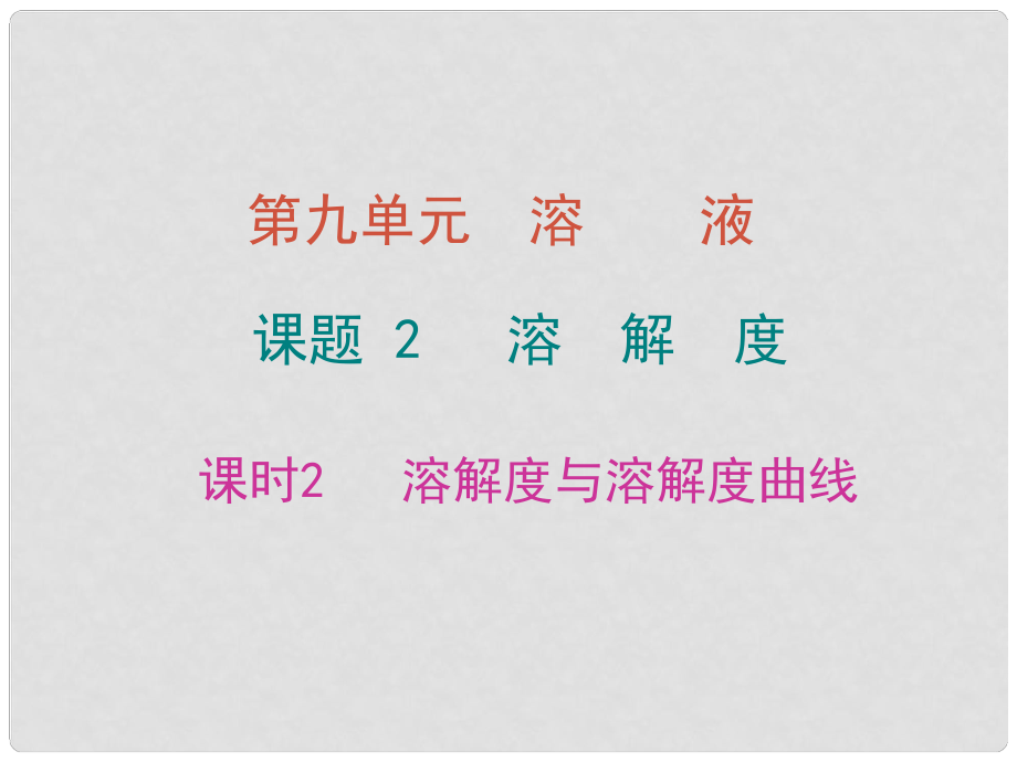 九年級化學(xué)下冊 第九單元 溶液 課題2 溶解度 課時(shí)2 溶解度與溶解度曲線課件 （新版）新人教版_第1頁