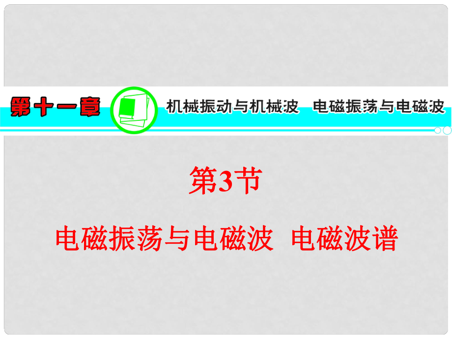 高三物理一輪復(fù)習(xí) 第11章 第3節(jié) 電磁振蕩與電磁波 電磁波譜課件 新人教版_第1頁