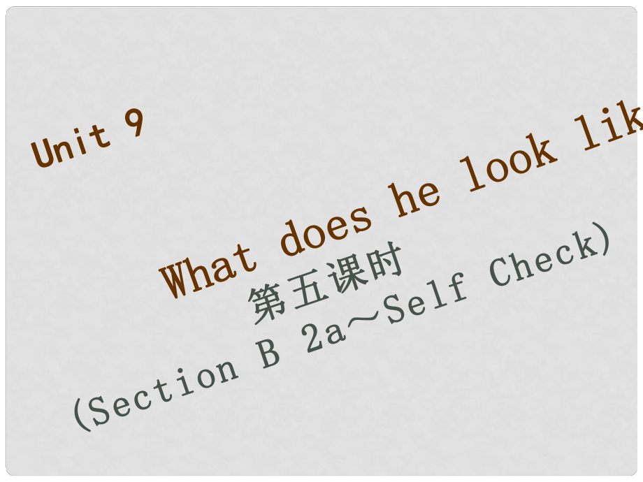 七年級英語下冊 Unit 9 What does he look like（第5課時）Section B（2aSelf Check）習(xí)題課件 （新版）人教新目標(biāo)版_第1頁