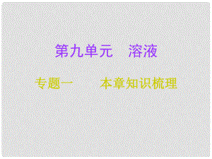 九年級化學(xué)下冊 第9單元 溶液 專題一 本章知識梳理課件 （新版）新人教版