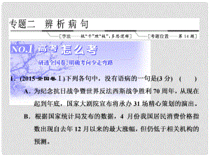 高三語(yǔ)文第一輪復(fù)習(xí) 第一板塊 語(yǔ)言文字運(yùn)用 專(zhuān)題二 辨析病句 1 高考怎么考課件