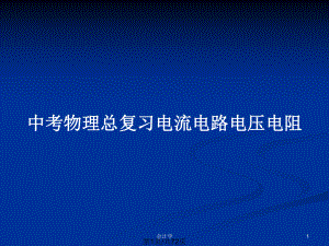 中考物理總復習電流電路電壓電阻