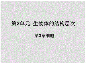 七年級生物上冊 第2單元 第3章 細胞課件 北師大版