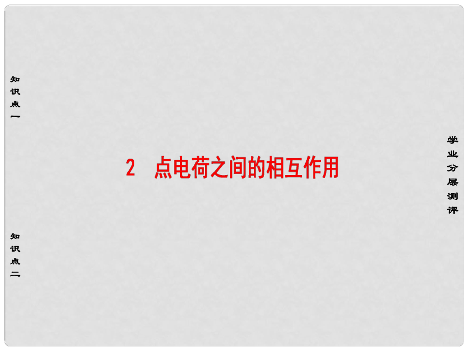 高中物理 第1章 電荷與電場 2 點電荷之間的相互作用課件 教科版選修11_第1頁