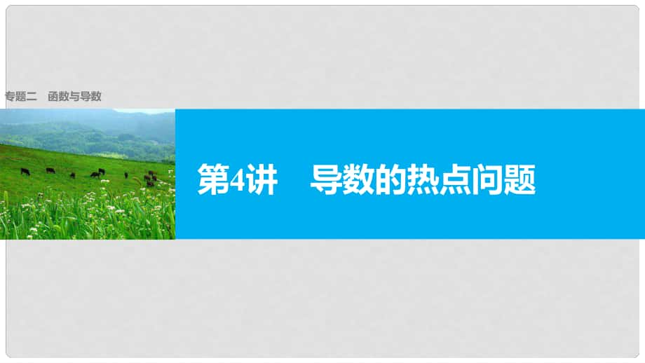 新（全國(guó)甲卷）高考數(shù)學(xué)大二輪總復(fù)習(xí)與增分策略 專題二 函數(shù)與導(dǎo)數(shù) 第4講 導(dǎo)數(shù)的熱點(diǎn)問(wèn)題課件 理_第1頁(yè)