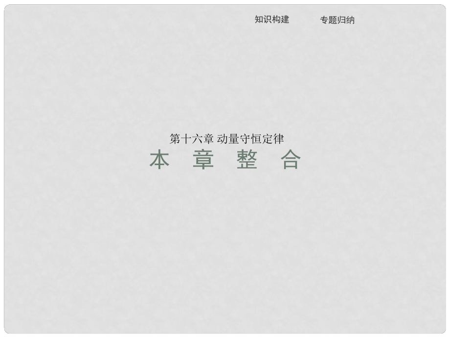 高中物理 第十六章 动量守恒定律本章整合课件 新人教版选修35_第1页