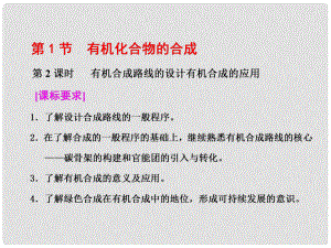 高中化學(xué) 第三章 有機(jī)合成及其應(yīng)用 合成高分子化合物 第1節(jié) 有機(jī)化合物的合成 第2課時(shí) 有機(jī)合成路線的設(shè)計(jì)有機(jī)合成的應(yīng)用課件 魯科版選修5