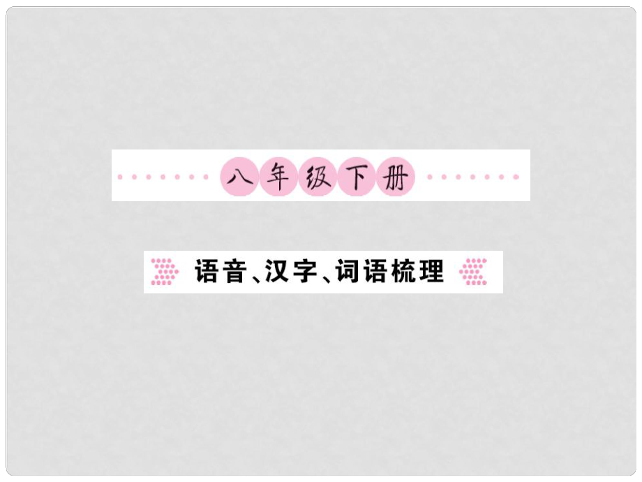 中考语文 八下 语音、汉字、词语梳理课件_第1页