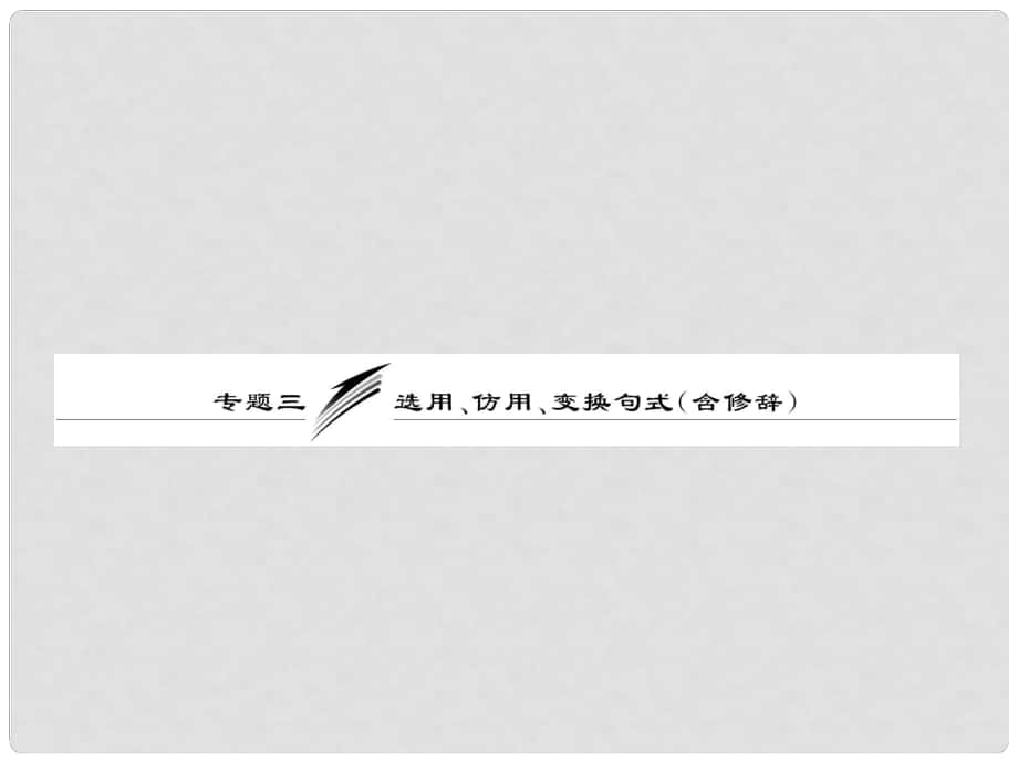 高考語文專題復(fù)習(xí)名校全攻略 板塊一 專題三 選用、仿用、變換句式（含修辭）課件_第1頁