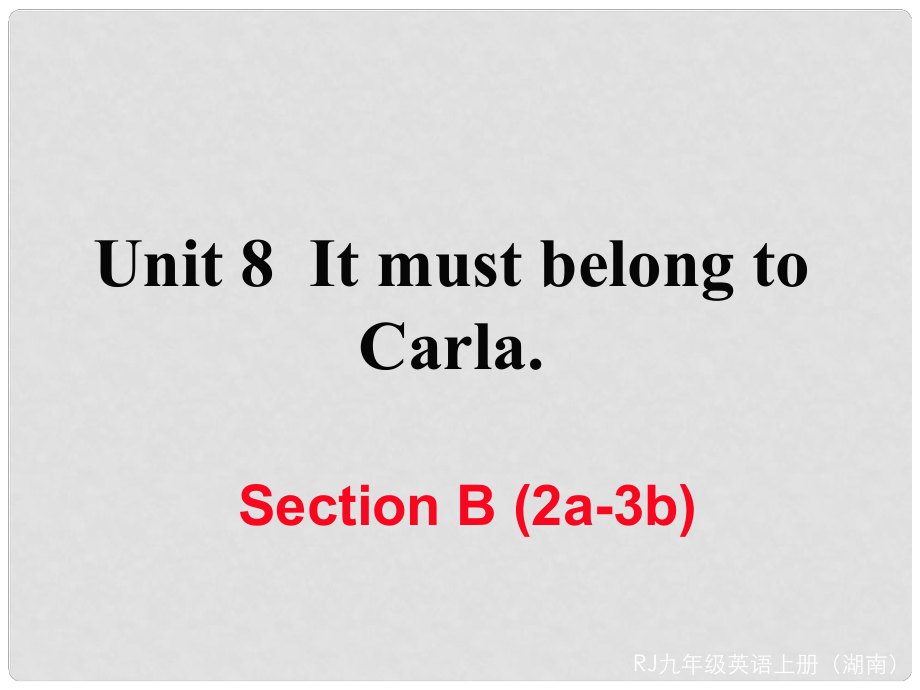 九年級(jí)英語全冊(cè) Unit 8 It must belong to Carla Section B（2a3b）作業(yè)課件 （新版）人教新目標(biāo)版_第1頁