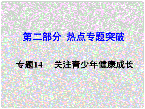 湖南省中考思想品德 熱點專題突破 專題14 關注青少年健康成長課件