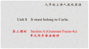 九年級英語全冊 Unit 8 It must belong to Carla（第3課時）Section A（Grammar Focus4c）同步語法精講課件 （新版）人教新目標版