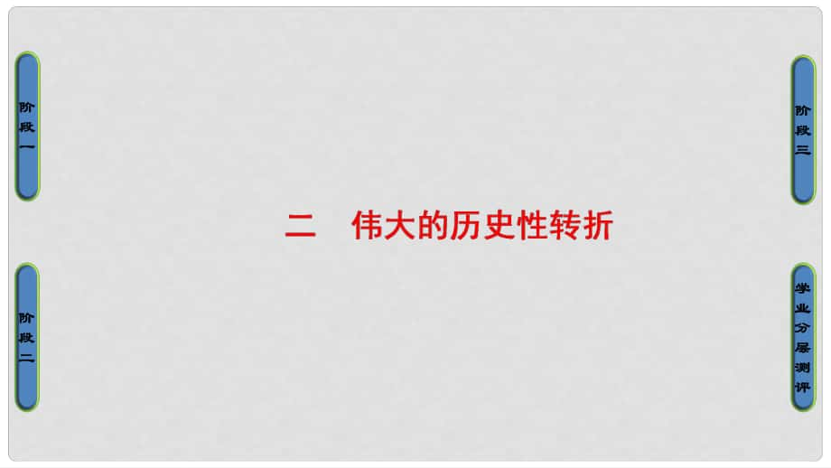 高中歷史 專題3 中國(guó)社會(huì)主義建設(shè)道路的探索 2 偉大的歷史性轉(zhuǎn)折課件 人民版必修2_第1頁(yè)