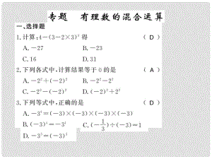 七年級(jí)數(shù)學(xué)上冊(cè) 第一章 有理數(shù) 專題 有理數(shù)的混合運(yùn)算習(xí)題課件 （新版）湘教版