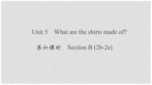 九年級(jí)英語(yǔ)全冊(cè) Unit 5 What are the shirts made of（第6課時(shí)）Section B（2b2e）課件 （新版）人教新目標(biāo)版