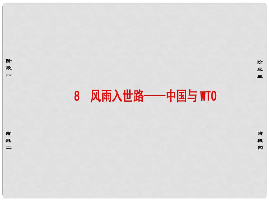 高中語文 第3章 通訊：講述新聞故事 8 風(fēng)雨入世路中國與WTO課件 新人教版選修《新聞閱讀與實踐》_第1頁