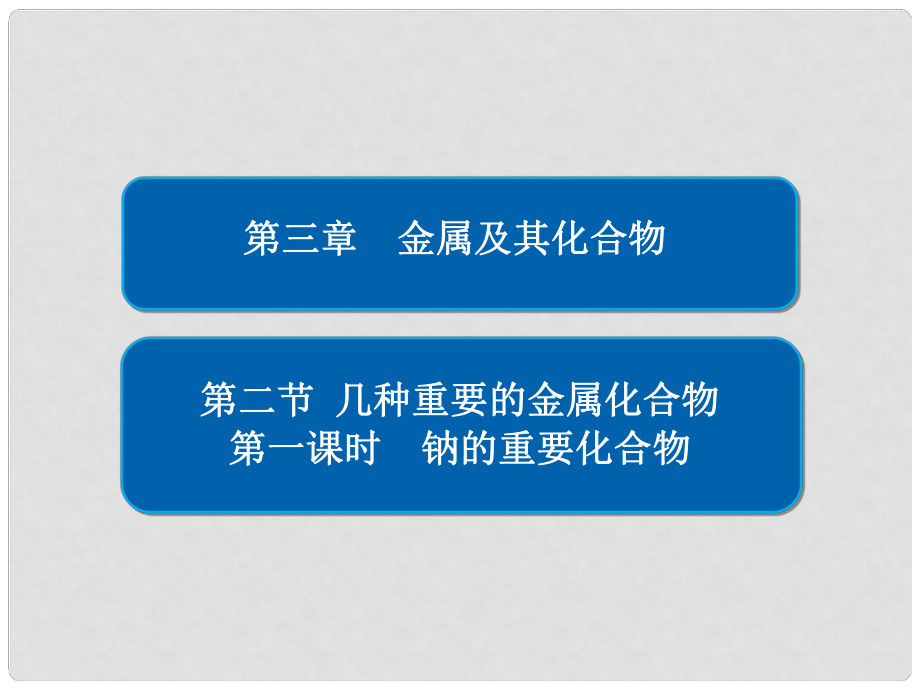 高中化學 第三章 金屬及其化合物 第二節(jié) 幾種重要的金屬化合物 第一課時 鈉的重要化合物課件 新人教版必修1_第1頁