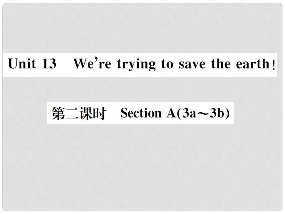 九年級(jí)英語全冊 Unit 13 We’re trying to save the earth（第2課時(shí)）習(xí)題課件 （新版）人教新目標(biāo)版1_第1頁