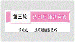 中考數(shù)學總復習 第三輪 壓軸題突破 重難點1 選擇題解題技巧課件