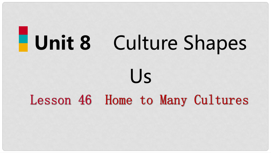 九年級(jí)英語(yǔ)下冊(cè) Unit 8 Culture Shapes Us Lesson 46 Home to Many Cultures課件 （新版）冀教版_第1頁(yè)