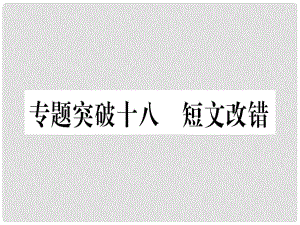 中考英語(yǔ)專題高分練 專題突破十八 短文改錯(cuò)實(shí)用課件