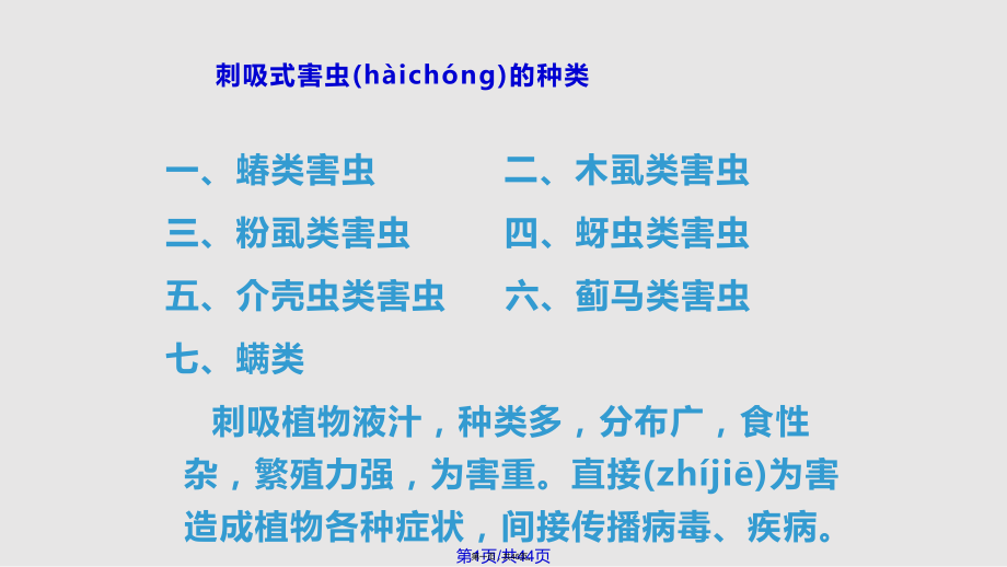 刺吸式口器害虫的识别与防治实用教案_第1页