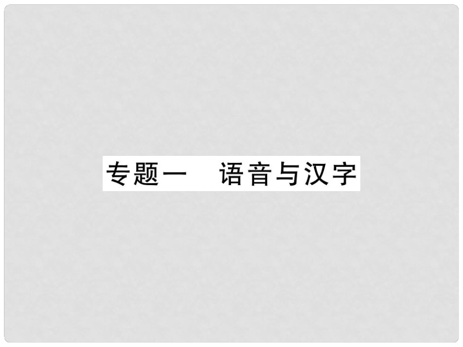 七年级语文上册 专题1 语音与汉字习题课件 新人教版1_第1页