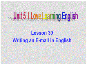 七年級英語下冊 Unit 5 I Love Learning English Lesson 30 Writing an Email in English課件1 （新版）冀教版