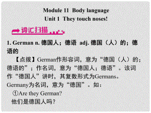 浙江省嘉興市秀洲區(qū)七年級(jí)英語(yǔ)下冊(cè) Module 11 Body language Unit 1 They touch noses課件 （新版）外研版