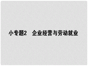 高考政治二輪復(fù)習 專題二 生產(chǎn)勞動與企業(yè)經(jīng)營 2.2 企業(yè)經(jīng)營與勞動就業(yè)課件