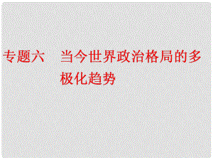 高中历史 专题六 当今世界政治格局的多极化趋势学考课件